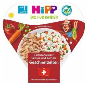 HiPP Gemüse-Fleischpfanne mit Kartoffelwürfeln
und Erbsen (250 g) ab1 Jahr (Art. 8656-01)