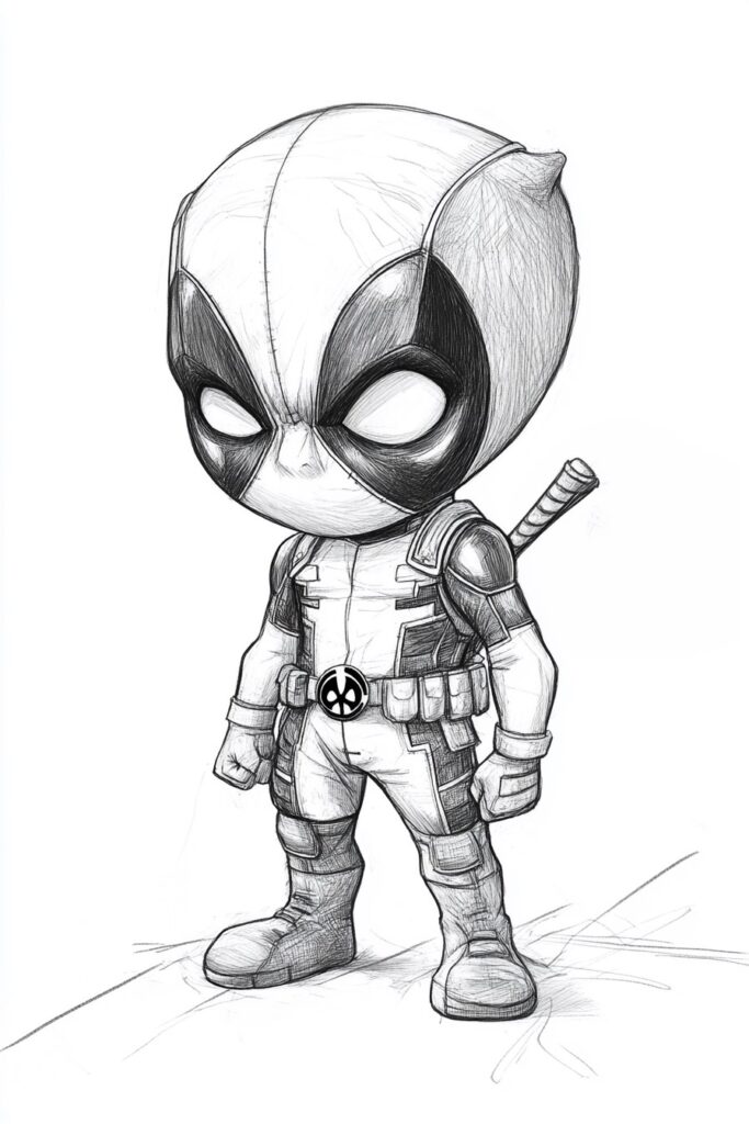 Ausmalbild Baby Deadpool