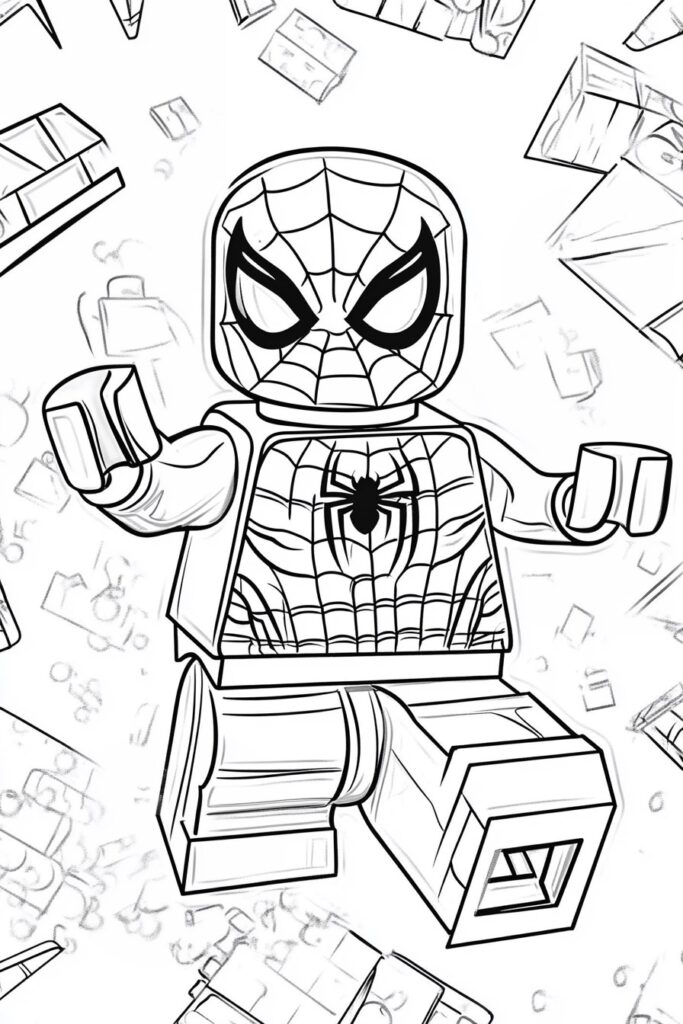 Lego Spiderman Ausmalbild