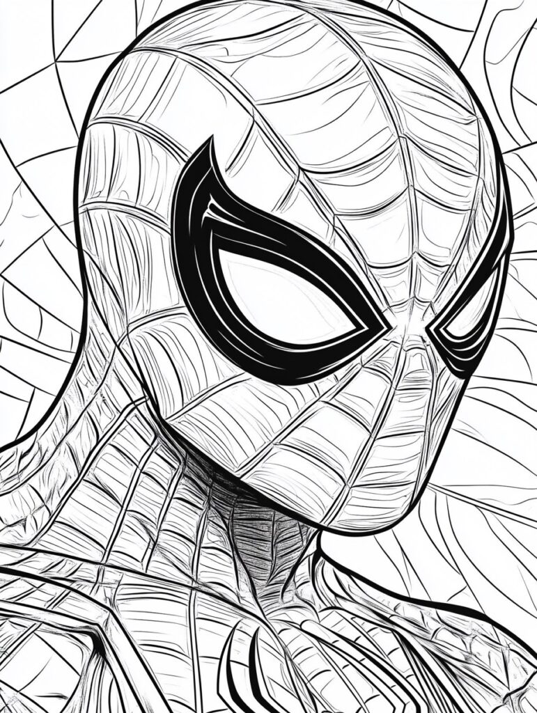 Spiderman Portrait Ausmalbild